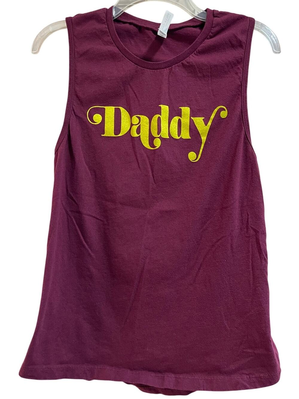 St. Vincent Size Large Burgundy Graphic Print Tank Top - "Daddy"